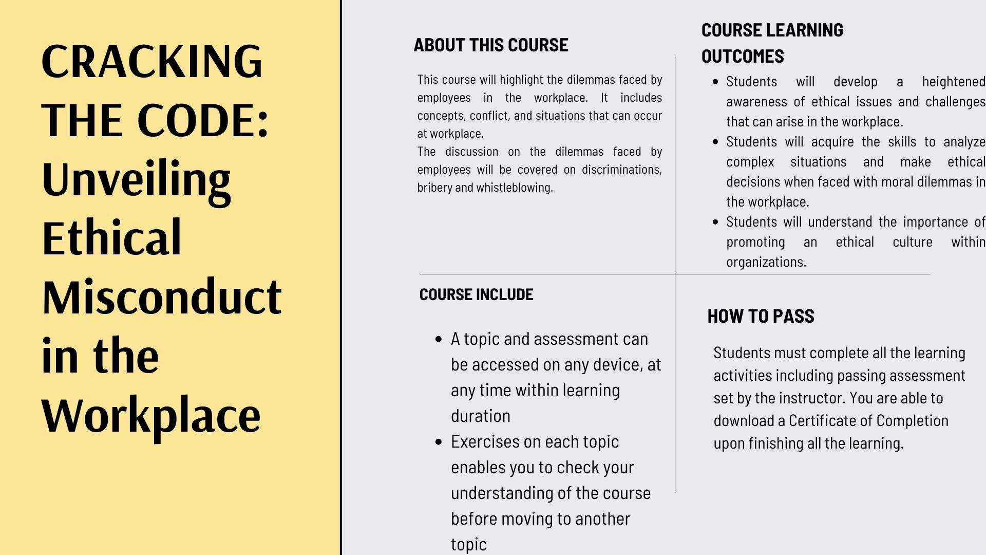 LEARNING OUTCOME