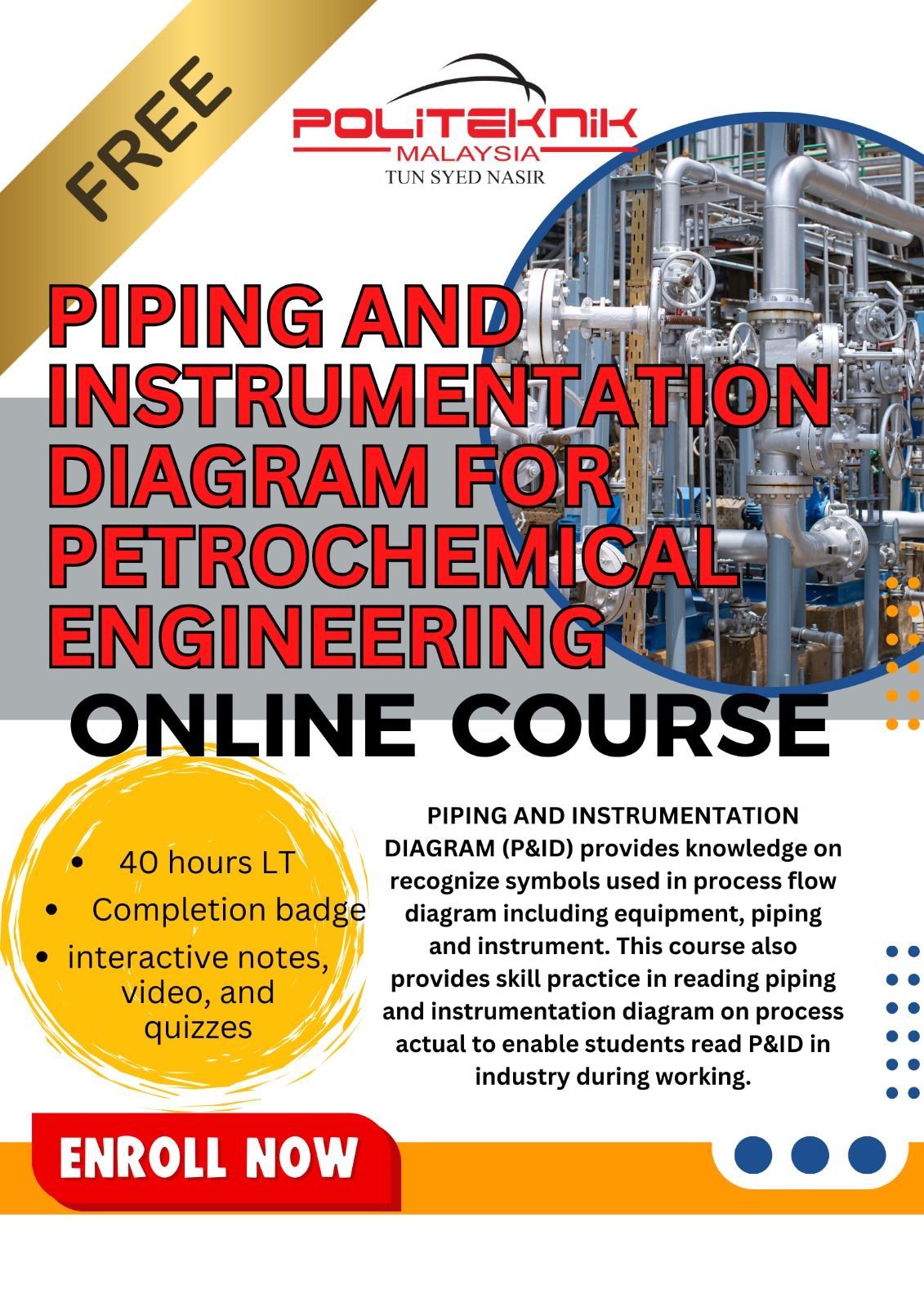 PIPING AND INSTRUMENTATION DIAGRAM FOR PETROCHEMICAL ENGINEERING